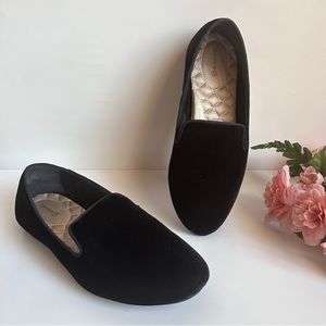 Birdies The Starling Black Velvet Smocking Flat Loafer Shoes